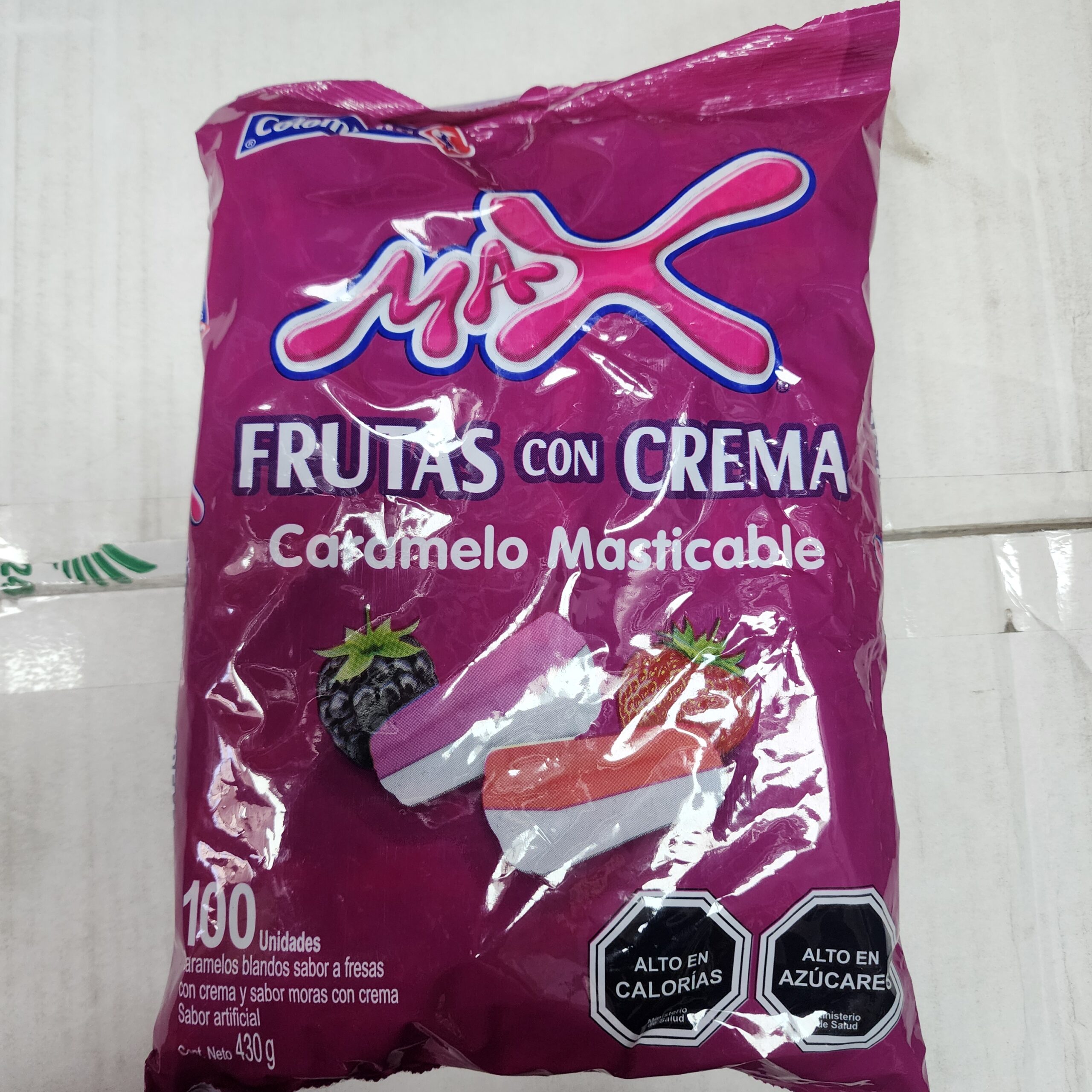 Masticable MAX frutas con crema x 100